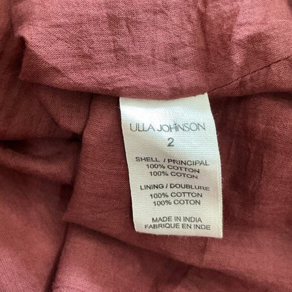 Ulla Johnson Martine Dress In Syrah Shibori Hand-Tied Cotton Mini Size 2 - Picture 12 of 13